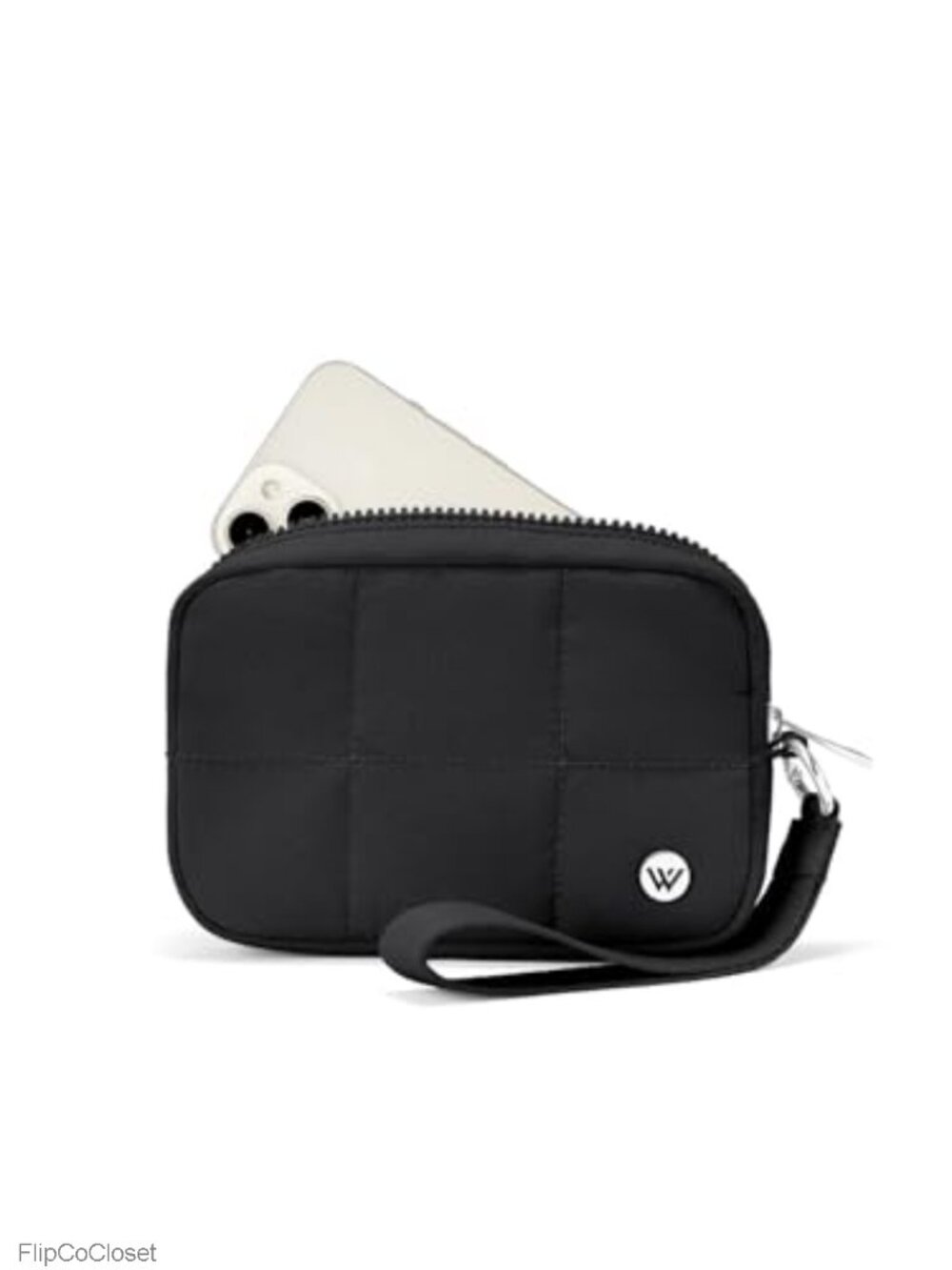 Quilted Nylon Puffer Wristlet Wallet Women RFID Blocking Phone Holder Card Case